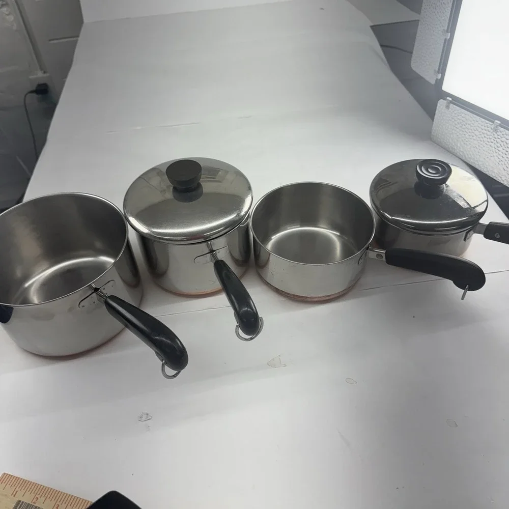 VTG 10 Pc Revere Ware 1801 Pots,Skillets, Lids   Clean. USA